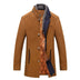 Alan | Men's Mandarin Collar Mid-Length Overcoat - Brown