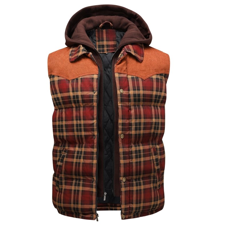 Keith Men's Plaid Puffer Vest