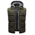 Miles | Men's Hooded Plaid Puffer Vest - Green Pattern 1