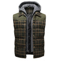 Miles | Men's Hooded Plaid Puffer Vest