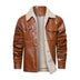 Kevin Men's Sherpa Collar Casual Jacket - Brown