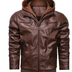 Don Men's Hooded Bomber Jacket - Brown