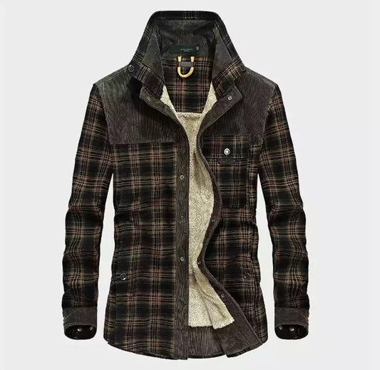Malcolm | Men's Plaid Shirt Jacket with Sherpa Lining
