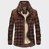 Malcolm | Men's Plaid Shirt Jacket with Sherpa Lining - Brown