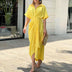 Susan | Elegant Summer Drape Dress in Luxurious Comfort - Yellow