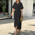 Susan | Elegant Summer Drape Dress in Luxurious Comfort - Black