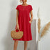 Kiara | Chic Casual Pocket Dress for Everyday Elegance - Red