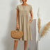 Kiara | Chic Casual Pocket Dress for Everyday Elegance - Khaki