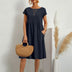 Kiara | Chic Casual Pocket Dress for Everyday Elegance - Navy