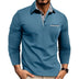 Jamison Men's Long Sleeve Button-Down Polo Shirt - Light Blue