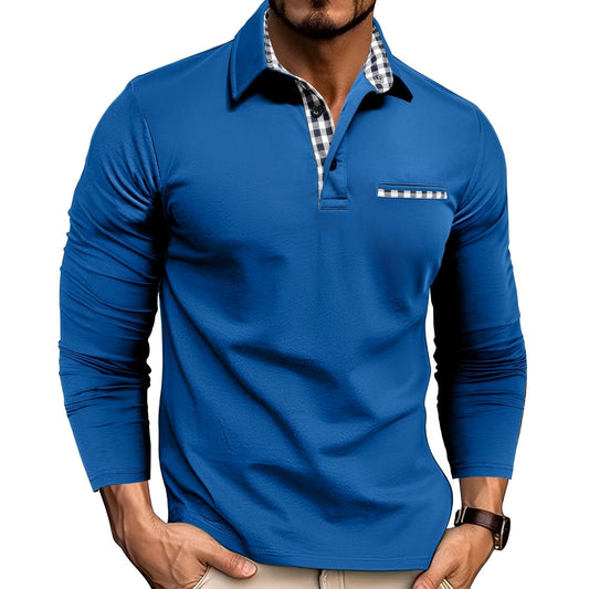 Jamison Men's Long Sleeve Button-Down Polo Shirt