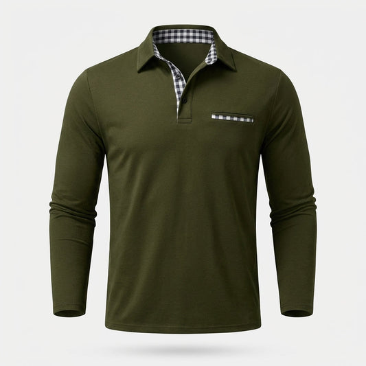Jamison Men's Long Sleeve Button-Down Polo Shirt