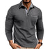 Jamison Men's Long Sleeve Button-Down Polo Shirt - Grey