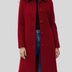 Josephine | Women's Single Breasted Winter Trench Coat - Dark Red