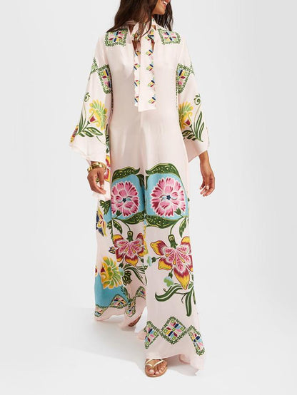 Jillian | Elegant Floral Long Sleeve Maxi Dress