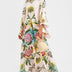 Jillian | Elegant Floral Long Sleeve Maxi Dress - Cream