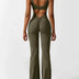 Judith | Women's Flare Leg Activewear Jumpsuit - Olive