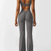 Judith | Women's Flare Leg Activewear Jumpsuit - Grey
