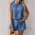 Katherine | Women's Sleeveless Two-Piece Set - Royal Blue