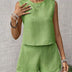 Katherine | Women's Sleeveless Two-Piece Set - Green Matcha