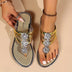 Barbara | Orthopedic Rhinestone Thong Sandals - Champagne