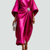 Kay | Women's Wrap Midi Dress in Luxe Fabric - Pink