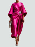Kay | Women's Wrap Midi Dress in Luxe Fabric