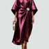 Kay | Women's Wrap Midi Dress in Luxe Fabric - Red