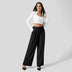 Kimberly | Women's High-Waisted Pleated Trousers - Black