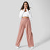 Kimberly | Women's High-Waisted Pleated Trousers - Pink