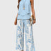 Leila | Women's Wide-Leg Pant Set - Blue