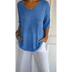 V-Neck Relaxed Fit Tunic Top - Blue