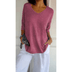 V-Neck Relaxed Fit Tunic Top - Pink