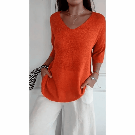 V-Neck Relaxed Fit Tunic Top