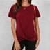 Lucy | Women's Twist Front Casual Tee - Red