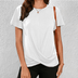 Lucy | Women's Twist Front Casual Tee - White