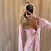 Mae | Women's Tie Front Long Sleeve Blouse - Pink