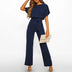 Marissa | Women's Belted Wide Leg Two-Piece Set - Dark Blue