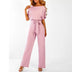 Marissa | Women's Belted Wide Leg Two-Piece Set - Pink
