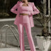Mary | Women's Fitted Blazer and Pant Suit Set - Pink