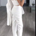 Mary | Women's Fitted Blazer and Pant Suit Set - White