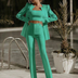 Mary | Women's Fitted Blazer and Pant Suit Set - Green