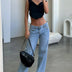 Sienna | Women's Wide Leg Denim Jeans - Blue