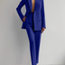 Noelle | Women's Double-Breasted Pant Suit - Blue