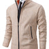 Chad | Men's Full-Zip Ribbed Knit Cardigan - Khaki