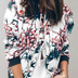 Phyllis | Elegant Floral Bomber Jacket for Women - White