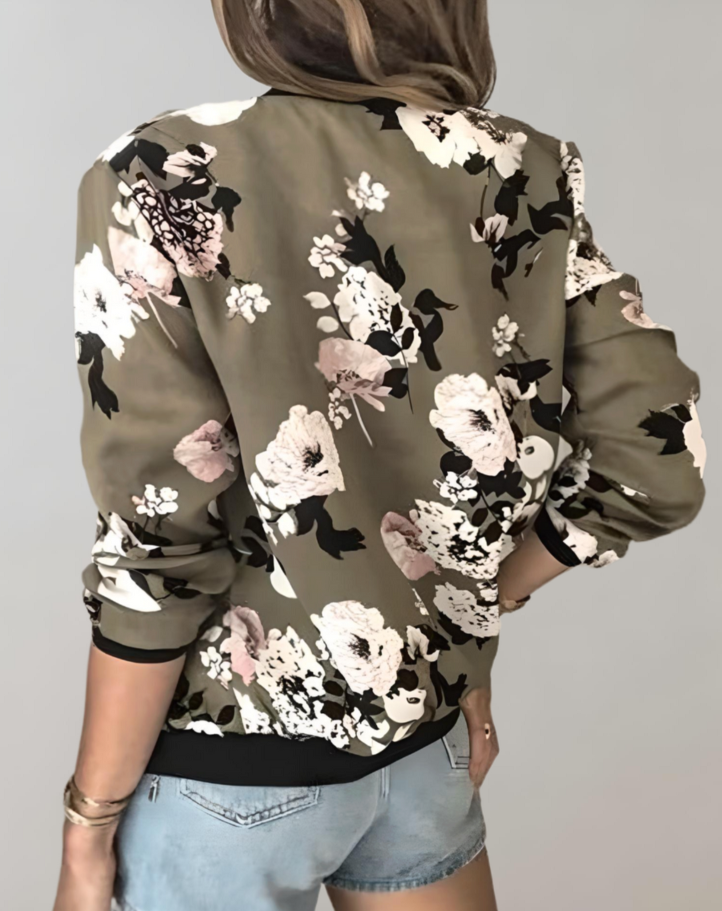Phyllis | Elegant Floral Bomber Jacket for Women