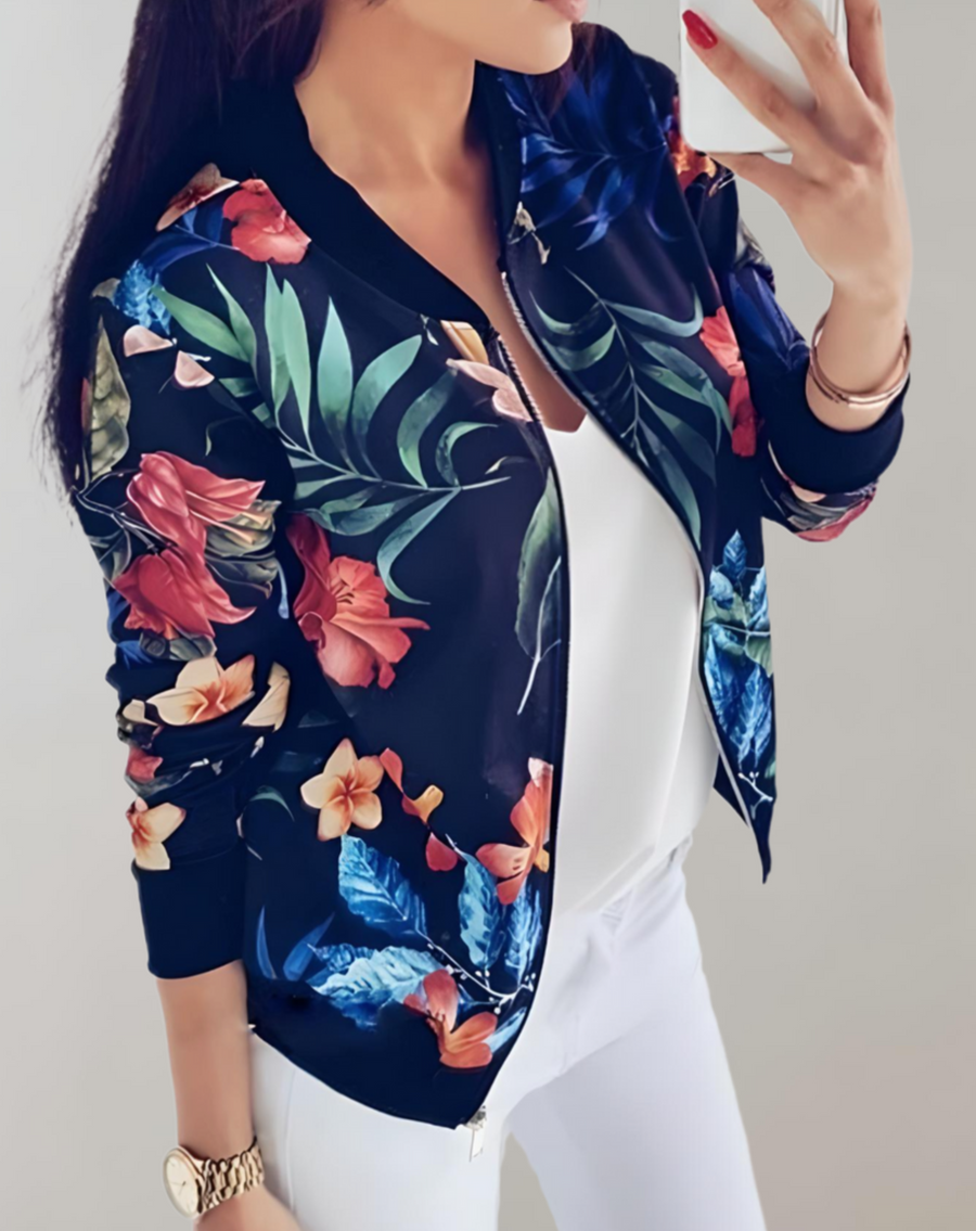 Phyllis | Elegant Floral Bomber Jacket for Women