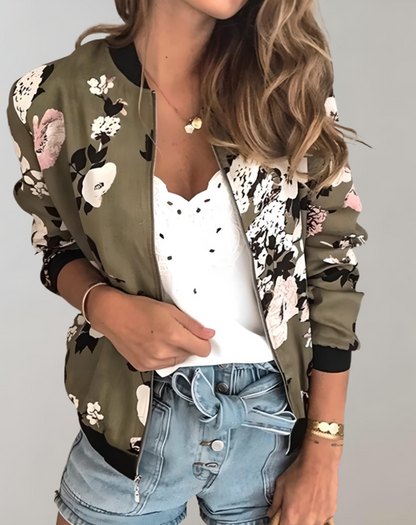 Phyllis | Elegant Floral Bomber Jacket for Women
