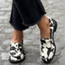 Carol | Women's Animal Print Penny Loafers - Black And White